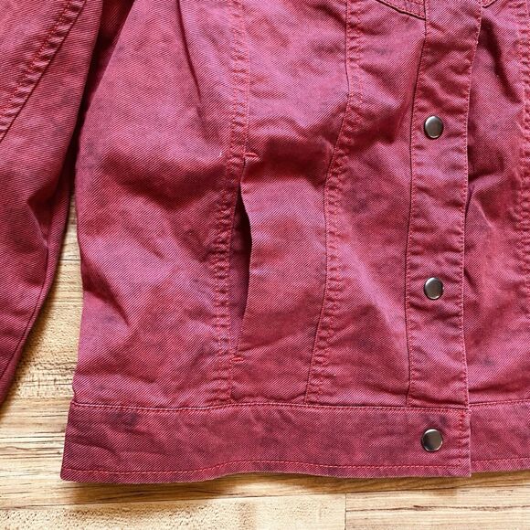 ROCK & REPUBLIC S Jacket Red Ombre Snap Front Western Moto Y2K Rock Festival - Picture 13 of 16